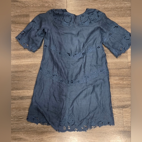 Sundance Orion Blue Anella Mini Eyelet Dress size Small - Picture 4 of 5